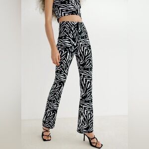 Flared Jacquard Trousers